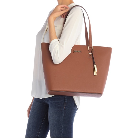 Calvin Klein Boxy Mercury Tote Brown - Picture 2 of 5